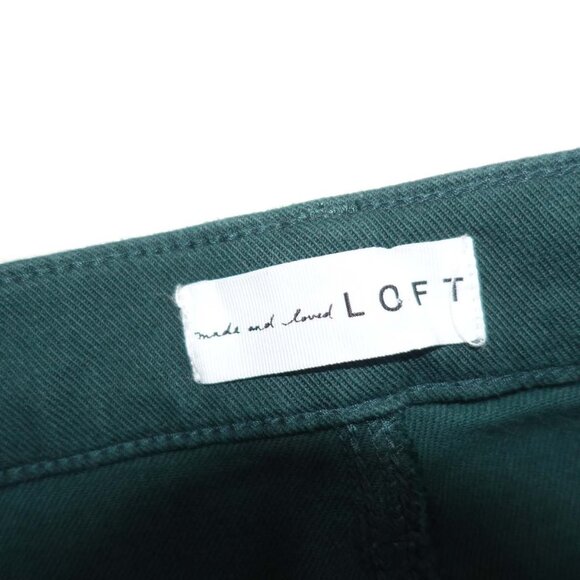 Loft Women's Straight Leg Jeans Size 2 / 26 Green High Rise Denim 28" Inseam - Picture 3 of 7